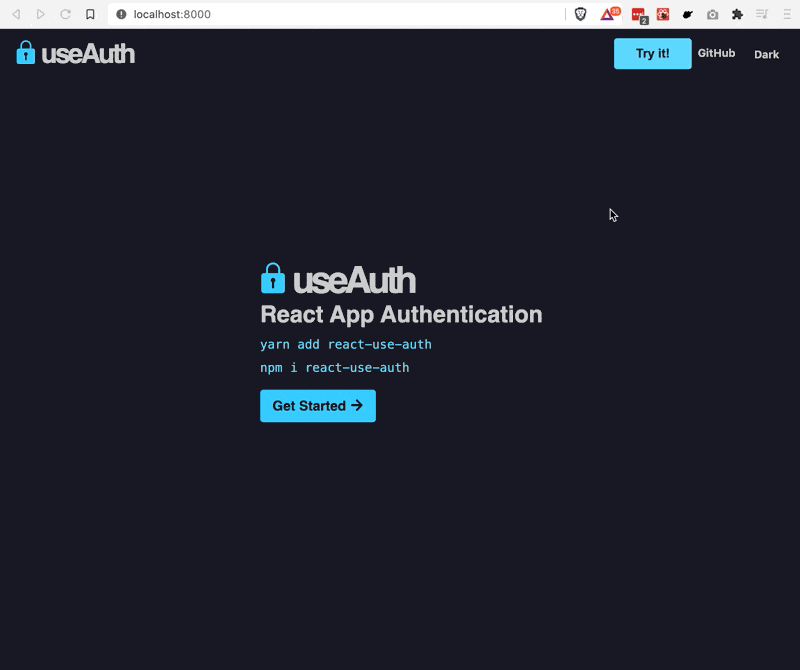 useAuth flow with Auth0